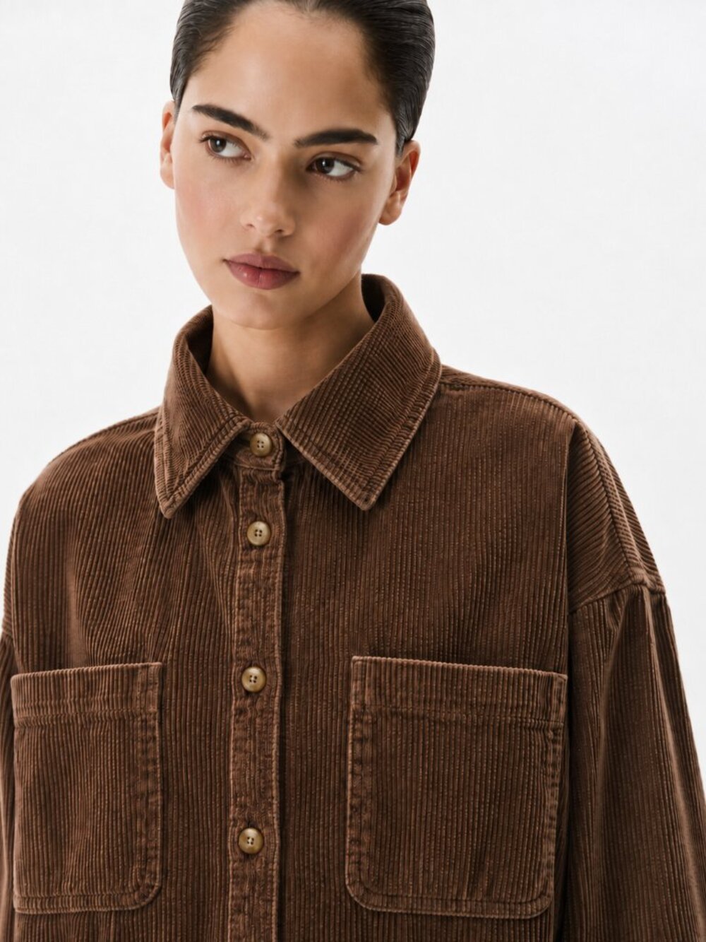 GAP M Cotton Corduroy Brown Western Overshirt Shacket Preppy Y2K